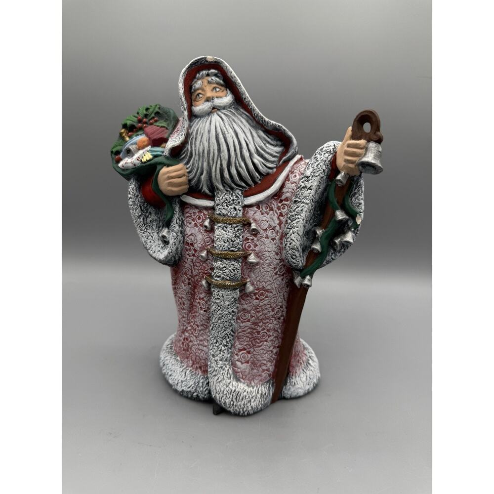 Folk Art Style Resin Santa Claus Figurine 8” Holiday Décor See Photos